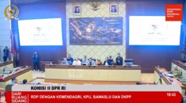 Komisi II DPR RI bersama KPU RI, Bawaslu RI, DKPP RI dan pemerintah gelar Rapat Dengar Pendapat (RDP) revisi Peraturan KPU (PKPU) Nomor 8 tentang Pencalonan Kepala Daerah, di Kantor DPR RI Senayan, Minggu (25/8/2024) Matapedia6.com/Screen shot Youtube DPR RI