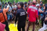 Jasad Nia saat dievaluasi petugas beberapa hari lalu. Foto:Istimewa