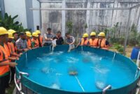 Lapas Batam tabur ribuan bibit ikan nila pada Selasa (3/9). Foto:Dok/Lapas