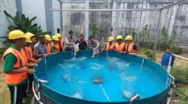 Lapas Batam tabur ribuan bibit ikan nila pada Selasa (3/9). Foto:Dok/Lapas