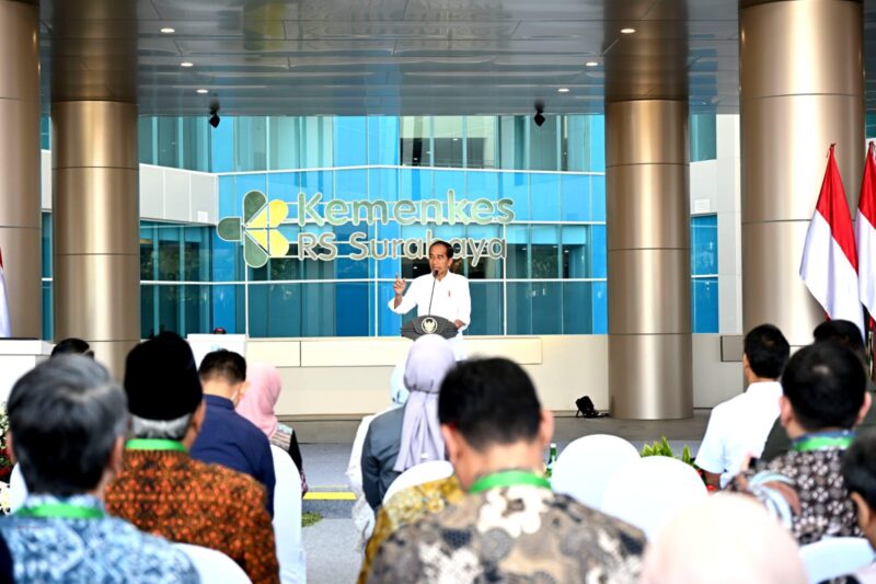 Presiden Republik Indonesia Jokowi Resmikan RS Kemenkes Surabaya. Rumah sakit ini bertaraf internasional dan memiliki fasilitas canggih, Jumat (6/9/2024). Matapedia6.com/Dok Setneg