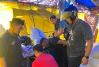 Petugas Opsonal Polsek Lubuk Baja saat mengamankan pelaku di daerah Pasar Seken Batuampar. Matapedia6.com/ Dok Polsek