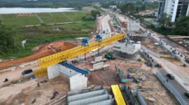 Pengerjaan jembatan layang Sei Ladi Batam. Foto:Ist