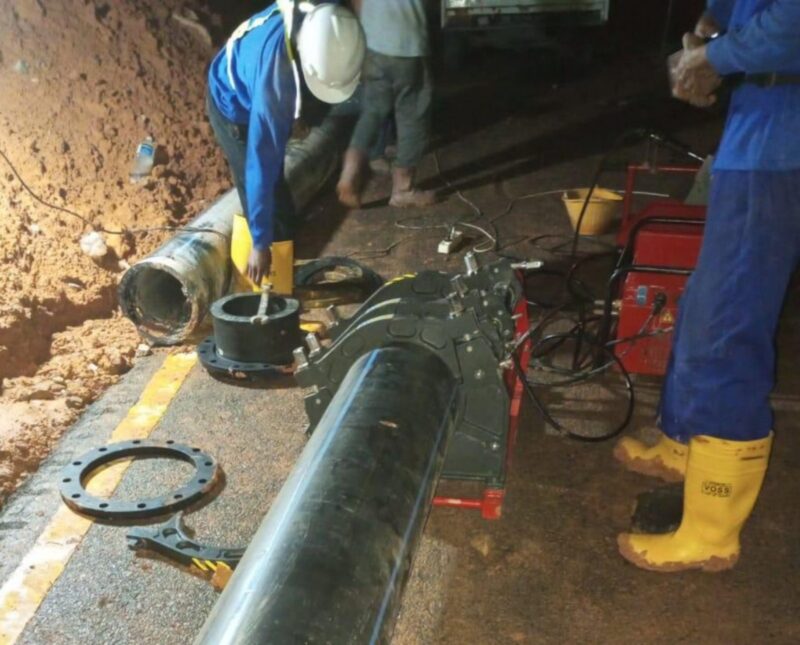 Pengerjaan paralel untuk mendukung penguatan suplai air di wilayah Putra Jaya. Foto:Ist