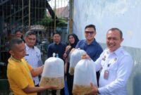 Karutan Tanjungpinang Yan Patmos melibatkan panen ikan nila, Rabu (18/9). Foto:Dok/Rutan-matapedia