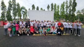 Telkom gelar senam sehat dalam peringati HUT ke-2. Foto;Ist