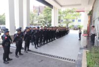 Personel Polda Kepri melakukan Apel dalam pengamanan pencabutan nomor Calon Gubernur dan wakil Gubernur di Tanjungpinang, Senin (23/9/2024). Matapedia6.com/Dok Humas Polda