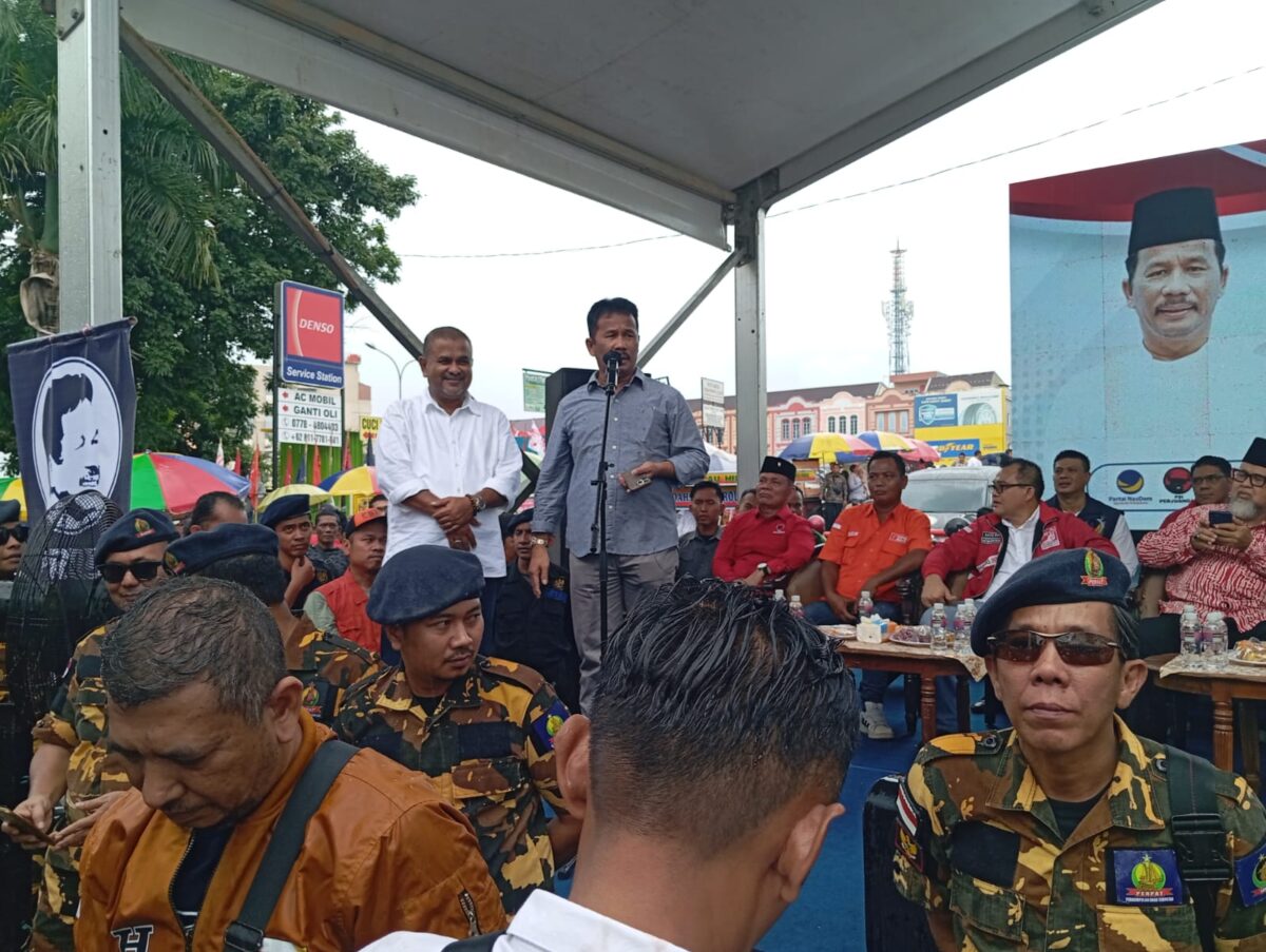 Pasangan Calon Gubernur Kepri Muhammad Rudi-Aunur Rafiq launching Kampaye perdana di Posko pemenangan di Sei Panas, Kota Batam Provinsi Kepri dan dihadiri seluruh partai pendukung dan juga anggota DPRD Kepri dan Kota Batam, Sabtu (28/9/2024). Matapedia6.com/Luci