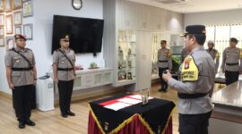 Kapolresta Barelang Kombes Pol H Ompusunggu pimpin Sertijab Kapolsek Sei Beduk dari Iptu Fikri Rahmadani kepada Iptu Jonatan Pakpahan, Jumat (27/9/2024). Matapedia6.com/ Dok Polresta Barelang