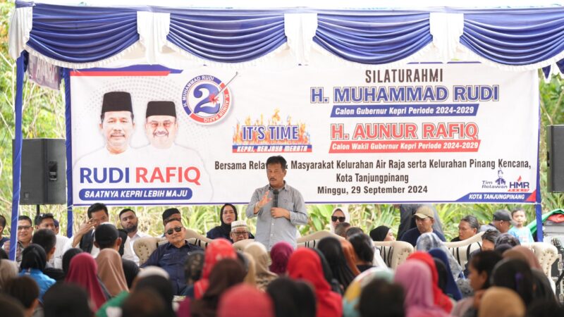 Calon Gubernur Kepri Muhammad Rudi bertemu dengan masyarakat Air Raja dan Pinang Kencana Tanjungpinang, Minggu (30/9/2024). Matapedia6.com/ Dok DNA