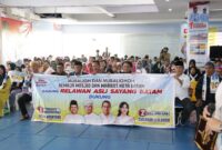 Ratusan Mubaligh-Mubalighoh hingga pemuda Masjid dan Marbot Kota Batam bergabung dengan relawan Asli dan Sayang, dukung Ansar Ahmad-Nyanyang Haris Pratamura (SAYANG) di Kepri dan Amsakar Achmad-Li Claudia Chandra (ASLI) di Batam. Matapedia6.com/Dok Agus