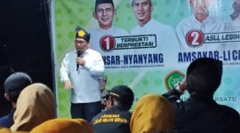 Nyanyang Haris Pratamura calon wakil Gubernur Provinsi Kepri saat memberikan sepatah kata dihadapan Lembaga Laskar Melayu Bersatu (LLMB), Kamis (10/10/2024). Matapedia6.com/ Luci