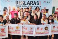 Pengurus Paguyuban Pasundan perkumpulan kabupaten dan kota di Jawa Barat dan Banten sepakat untuk memenangkan pasangan Ansar Ahmad-Nyanyang Haris Pratamura, Sabtu (26/10/2024). Matapedia6.com/ Dok Agus