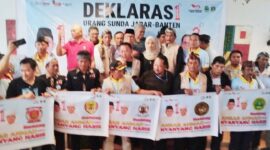 Pengurus Paguyuban Pasundan perkumpulan kabupaten dan kota di Jawa Barat dan Banten sepakat untuk memenangkan pasangan Ansar Ahmad-Nyanyang Haris Pratamura, Sabtu (26/10/2024). Matapedia6.com/ Dok Agus