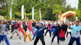 Mancing mania sekaligus senam pegawai BP Batam. Foto:Dok/Humas
