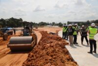 Pengerjaan proyek bundaran Punggur. Foto:Dok/Humas BP Batam