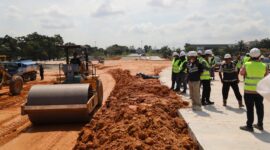 Pengerjaan proyek bundaran Punggur. Foto:Dok/Humas BP Batam