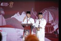 Rudi-Rafiq saat debat pertama pada Sabtu (2/11). Foto:DN/matapedia