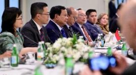 Presiden Republik  Indonesia Prabowo Subianto hadiri pertemuan strategis dengan anggota The United States – Indonesia Society (USINDO) di Ruang Dumbarton, Hotel Four Seasons, Washington DC, Senin (11/11/2024)