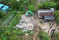 Rumah warga Rempang dibongkar. Foto:Dok/Humas BP Batam
