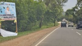 Baliho pasangan calon gubernur Kepri nomor urut satu Ansar-Nyanyang yang dirusak orang tidak dikenal disalah satu ruas jalan di Batam, Sabtu (24/11/2024). Matapedia6.com/ Dok Agus