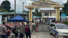Satuan Smapta Polresta Barelang saat melakukan patroli  ke sejumlah PPK, pastikan penghitungan suara Pilkada Berjalan lancar, Sabtu (30/11/2024). Matapedia6.com/ Dok Humas Polresta