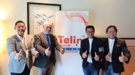 Direktur Wholesale & International Service Bogi Witjaksono (Paling Kiri), Direktur Eksekutif Citra Connect & NDP Marco Bardelli (Kedua dari Kiri), CEO Telin Budi Satria Dharma Purba (Kedua dari Kanan), Chief of Product Telin Azmal Yahya (Paling Kanan). Foto:Telkom
