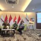 Deputi Bidang Transformasi Pengadaan Digital LKPP Patria Susantosa, Kepala LKPP Hendrar Prihadi, Direktur Enterprise & Business Service Telkom FM Venusiana R, dan Sekretaris Utama LKPP Iwan Herniwan pada acara Press Conference Peluncuran Katalog Elektronik Versi 6.0 di Istana Negara, Jakarta, Selasa (10/12). Foto: Telkom