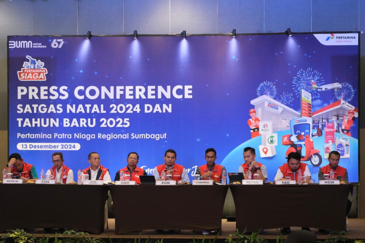 Pertamina menggelar konferensi pers pastikan pasokan BBM dan LPG lancar Natal dan tahun baru, Jumat (13/12). Foto:Istimewa/matapedia