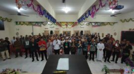 Pegawai Lapas Kelas IIA Batam bersama Warga Binaan Pemasyarakatan serta tamu undangan rayakan Natal bersama, Jumat (14/12/2024). Matapedia6.com/ Dok Lapas Batam