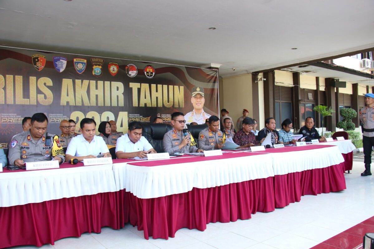 Kapolresta Barelang Kombes Pol H. Ompusunggu memimpin acara pemusnahan barang bukti narkoba dan knalpot brong di Lobby Polresta Barelang, Jumat (28/12/2024). Matapedia6.com/Dok Polresta