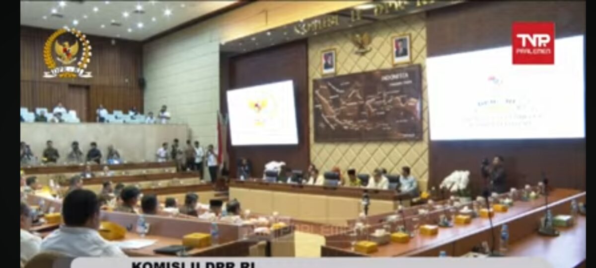 Suasana RDP Komisi II DPR bersama KPU, Bawaslu, dan DKPP membahas dan penetapan PKPU tentang Tahapan dan Jadwal Pemilihan Ulang Pilkada 2024 di Kompleks Parlemen, Senayan, Jakarta, Rabu (4/12/2024). Foto:Screenshot YouTube Komisi II