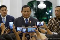 Presiden Prabowo saat memberikan keterangan pers. Foto:Screenshot YouTube