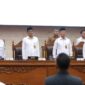Ketua DPRD Batam Kamaluddin dan para wakil Ketua serta Sekda Batam Jefridin, Selasa (7/1). Foto:Diskominfo