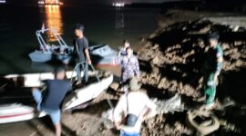 Tim terpadu kota Batam saat melakukan patroli dan penangkapan buaya yang lepas dari penangkaran di pulau bulan, Minggu (19/1/2025). Matapedia6.com/ Dok Lantamal V