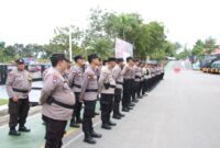 Kasat Samapta Polresta Barelang, AKP Satri Putra, pimpin apel siaga personel pengamanan libur panjang Isak Mi'raj dan Imlek di Batam, Senin (27/1/2025). Matapedia6.com/Dok Polresta