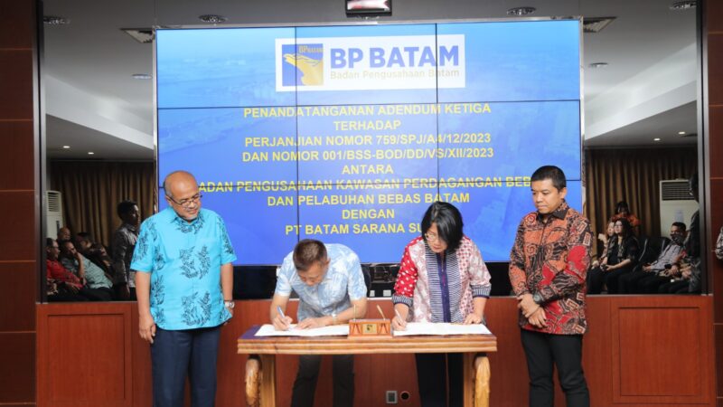 BP Batam tanda tangan kerja sama dengan PT Batam Sarana Surya, Rabu (5/2). Foto:Dok/Humas