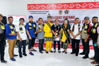 Delegasi PWI Kepri saat tiba di Kompleks Kantor Gubernur Kalimantan Selatan, Banjar Baru, sebagai lokasi pelaksanaan HPN 2025. Matapedia6.com/ Dok PWI Kepri