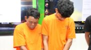 Dua pelaku pencurian dengan kekerasan yang beraksi di wilayah Galang, Kota Batam Provinsi Kepri, saat ditangkap Polresta Barelang, Minggu (16/2/2025). Matapedia6.com/Dok Polresta