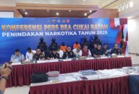 Konferensi pers penindakan sabu Bea Cukai Batam, Rabu (5/2). Foto:Rega/matapedia