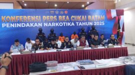 Konferensi pers penindakan sabu Bea Cukai Batam, Rabu (5/2). Foto:Rega/matapedia
