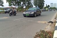 Lokasi kecelakaan di Jalan Ahmad Yani Batam Centre yang viral di Media Sosial di Kota Batam, Minggu (9/2/2025). Matapedia6.com/ Luci