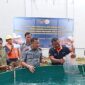 Kalapas Batam Yugo saat tabur bibit ikan nila pada Senin (17/2). Foto:Rega/matapedia
