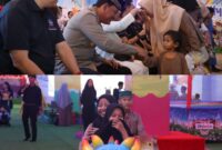 Keluarga besar Bid humas Polda Kepri bersama anak-anak dari panti asuhan di Batam bermain dan berbuka puasa bersama di City Garden Pollux Habibie, Batam Centre, Senin (10/3/2025). Matapedia6.com/Luci