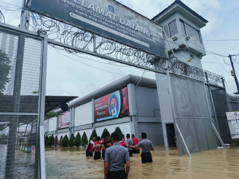 Banjir terjang Lapas di Cingkrang beberapa hari lalu. Foto:Dok/Ist