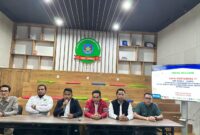 Serikat Pertamina saat berikan keterangan pers di Medan beberapa hari lalu. Foto:Ist