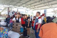 Arus mudik lebaran 1446 H di pelabuhan. Foto:Dok/Ist