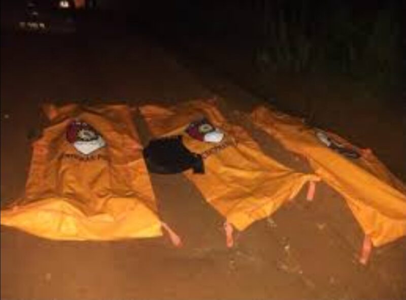 Tiga kantong jezanah Anggita kepolisian yang tewas ditembak saat melakukan penggrebekan judi sabung ayam di Lampung, Senin (17/3/2025). Matapedia6.com/ Istimewa