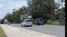 Kondisi jalan Laksamana Bintan Sei Panas, Kota Batam Provinsi Kepri, Minggu (13/4/2025). Matapedia6.com/Luci