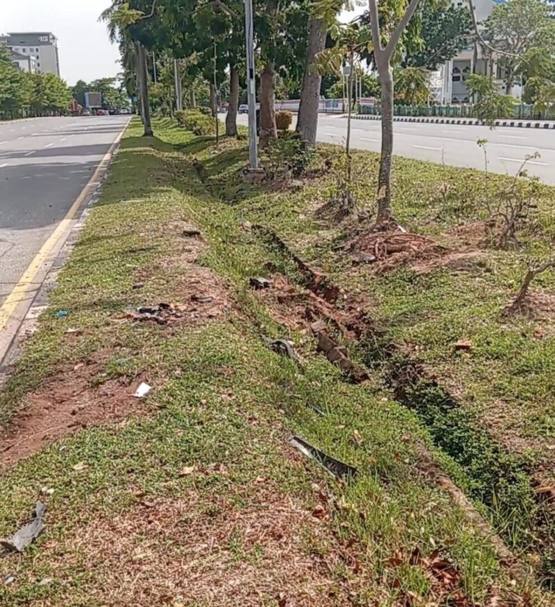 Seorang pria asal Sumut ditabrak Bimbar saat lawan arus di Batam Centre, lokasi kejadian di Batam Centre, Selasa (29/4/2025) Matapedia6.com/Luci